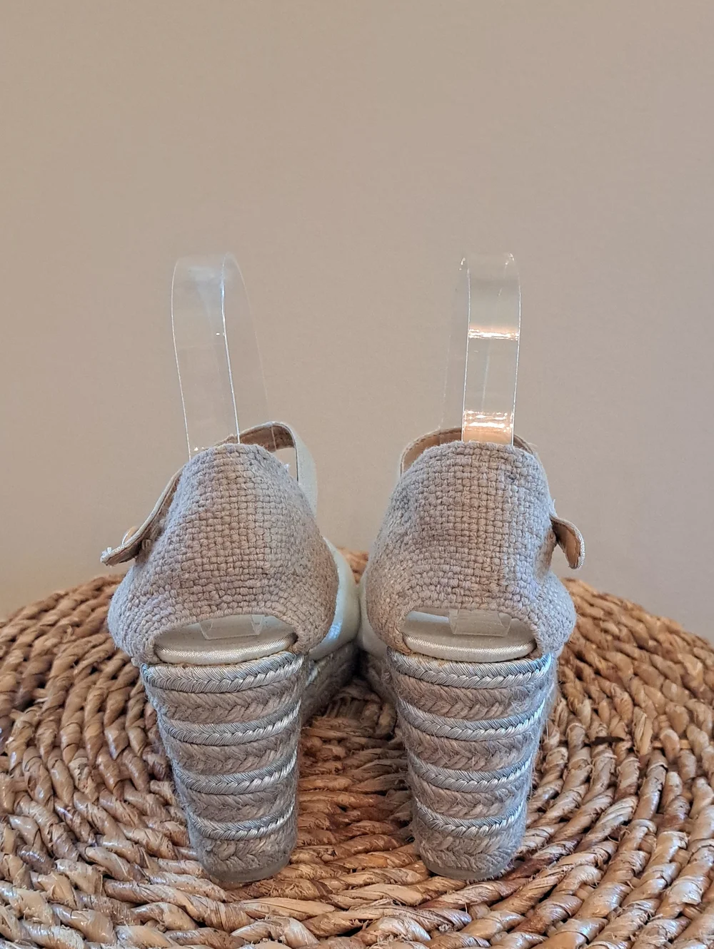 Castaner Womens Buti Summer Luxury Champange Silver Espadrille Sandals 40/9.5